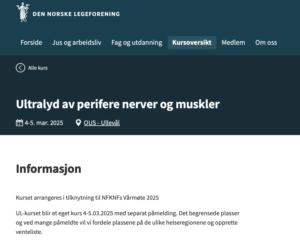 Skjermdump UL kurs 2025