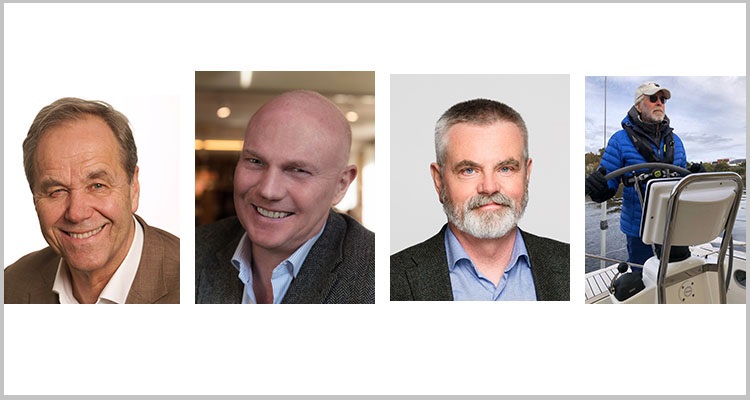 Fra venstre Kjell Maartmann-Moe (foto: Terje Heiestad), Jon Henrik Laake (foto: privat), Lars Eikvar (foto: Moment studio) og John Leer (foto: Torunn Selberg).