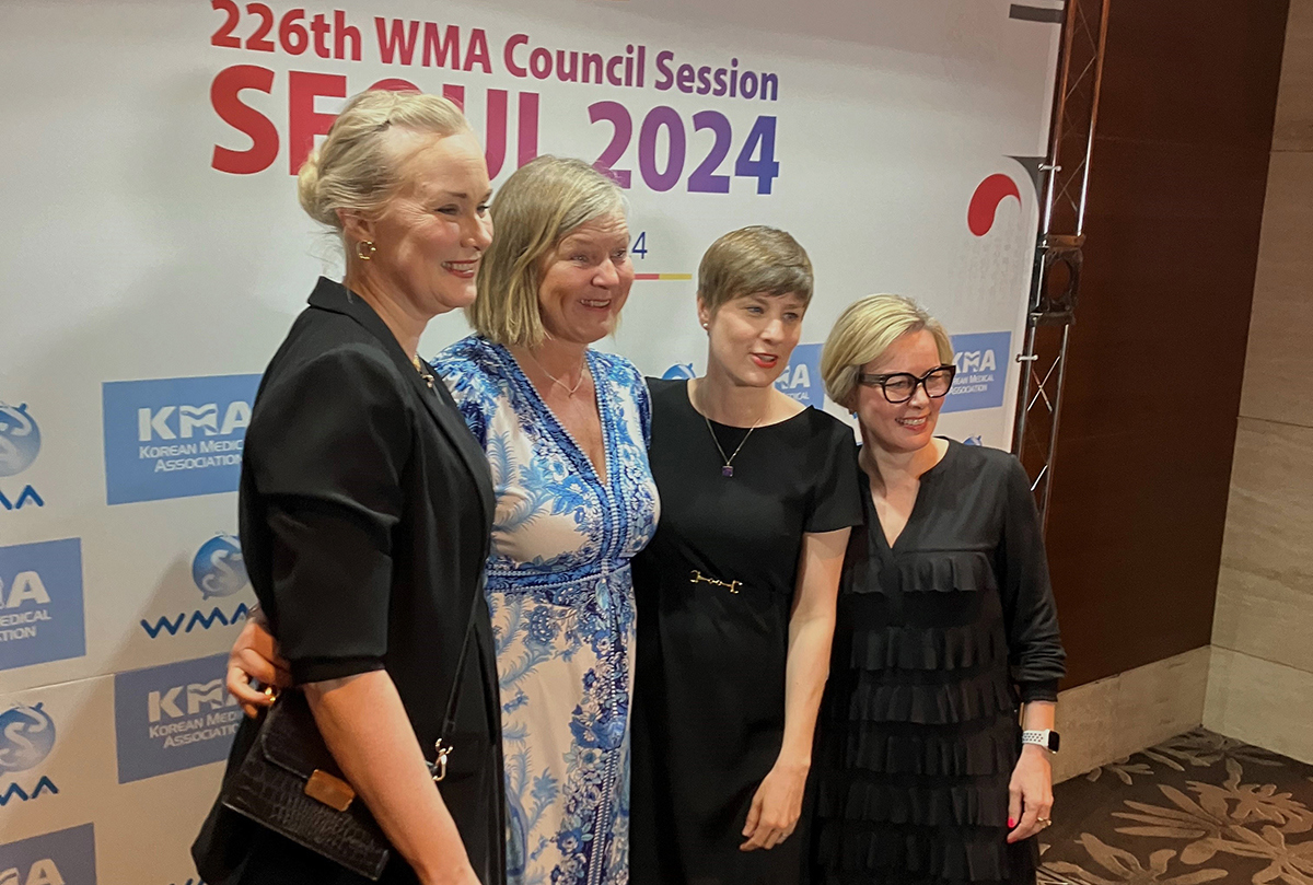 Bilde av Anne-Karin Rime sammen med nordiske kollegaer i Seoul. Foto: Svein Aarseth