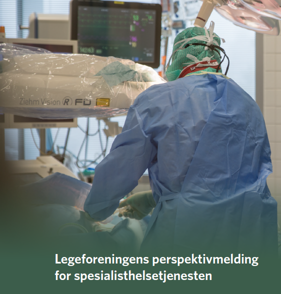 Legeforeningens perspektivmelding for spesialisthelsetjenesten forside av perspektivmelding