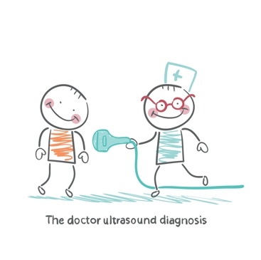 Lege med ultralydapparat