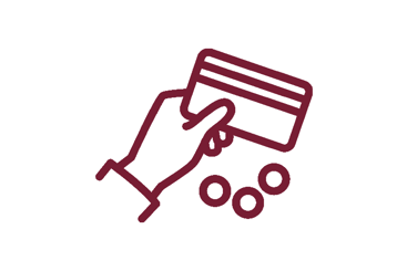 Ikon av en hånd som holder et kort og penger. Illustrasjon: Legeforeningen