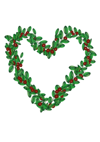 Julekrans i form av et hjerte. Illustrasjon: Pixabay