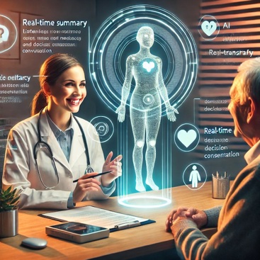 AI-generert bilde av lege og pasient