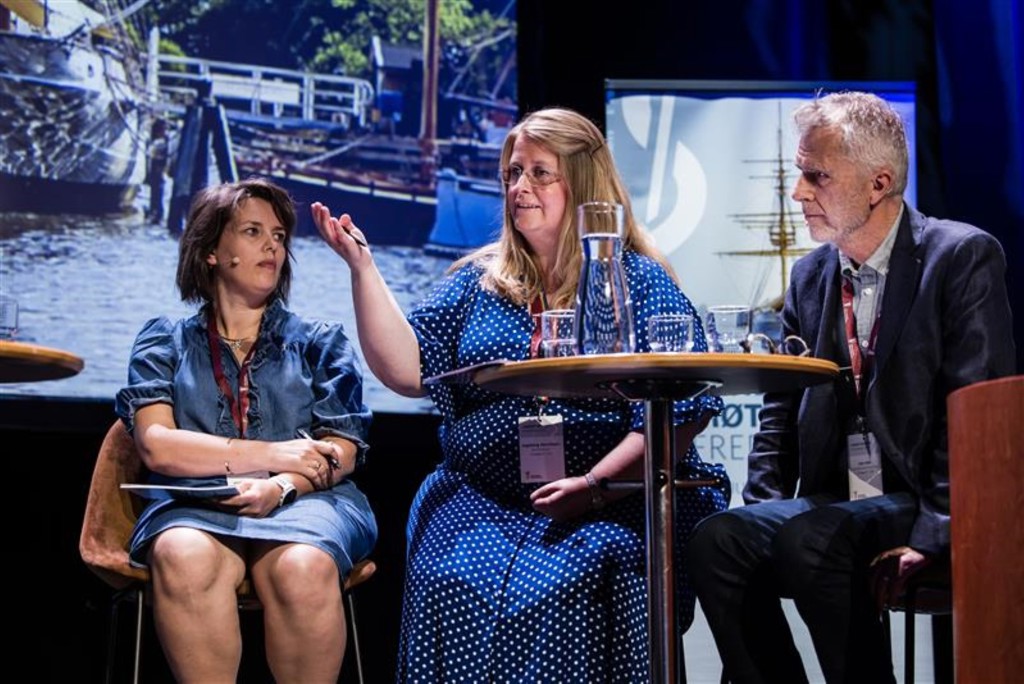 Marie Skontorp, nestleder i Overlegeforeningen, Ingeborg Henriksen fra Yngre legers forening og Lars Lien fra Norsk psykiatrisk forening. Foto: Legeforeningen/Thomas B. Eckhoff