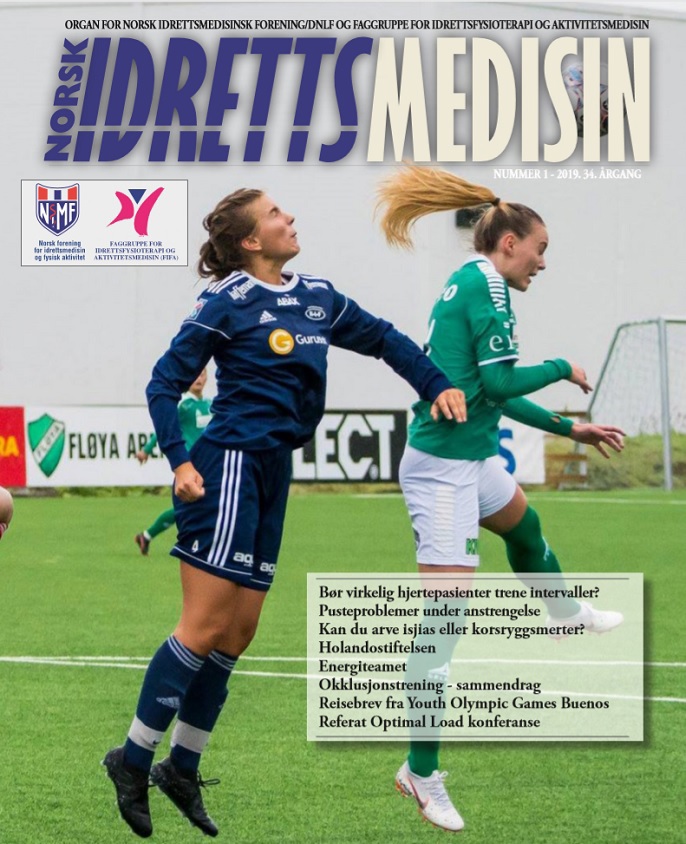 Bilde av forsiden til Norsk Idrettsmedisin, utgave 1, 2019