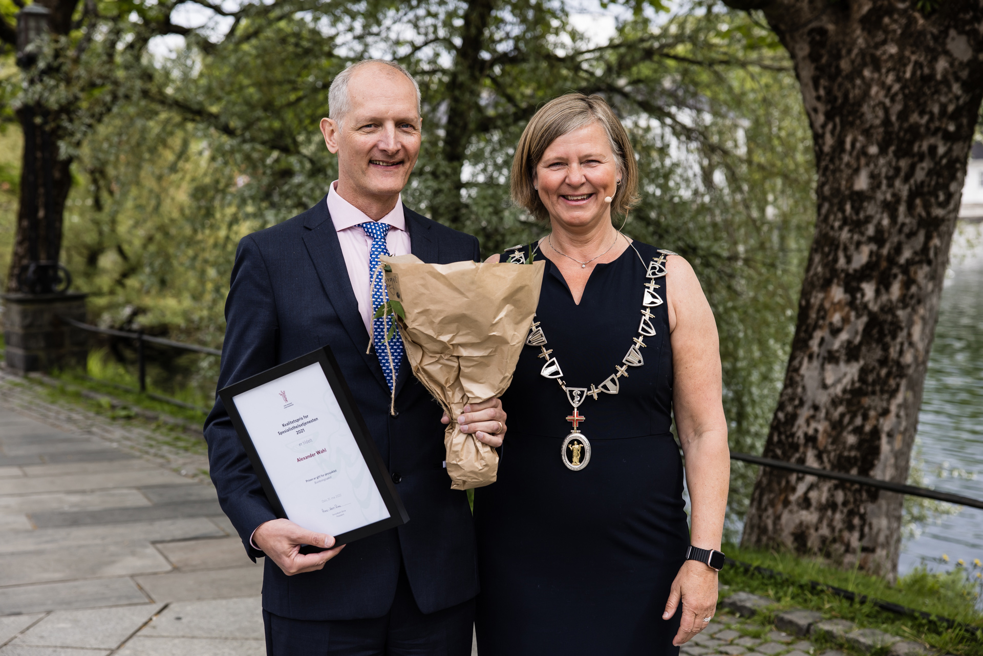 Prisvinner Alexander Wahl sammen med President Anne-Karin Rime