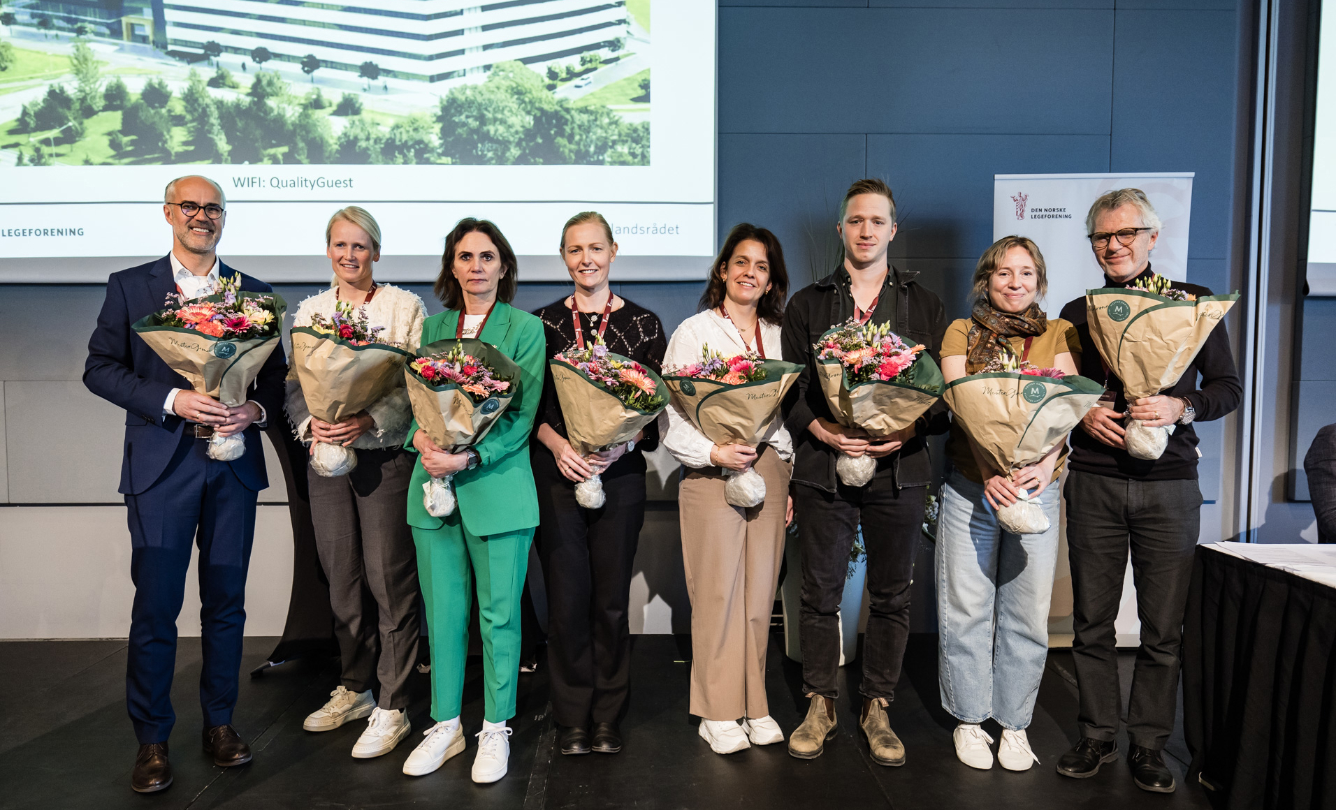 Leder: Ståle Sagabråten, Norsk forening for allmennmedisin, Solveig Bjellmo, Norsk gynekologisk forening, Gry Dahle, Norsk thoraxkirurgisk forening, Henriette C. Jodal, Norsk onkologisk forening, Nestleder: Heidi Øyen Flemmen, Norsk nevrologisk forening, Markus Heiskanen, Norsk anestesiologisk forening, Maria Seferowicz, Norsk indremedisinsk forening og Lars Lien, Norsk psykiatrisk forening. Foto: Legeforeningen