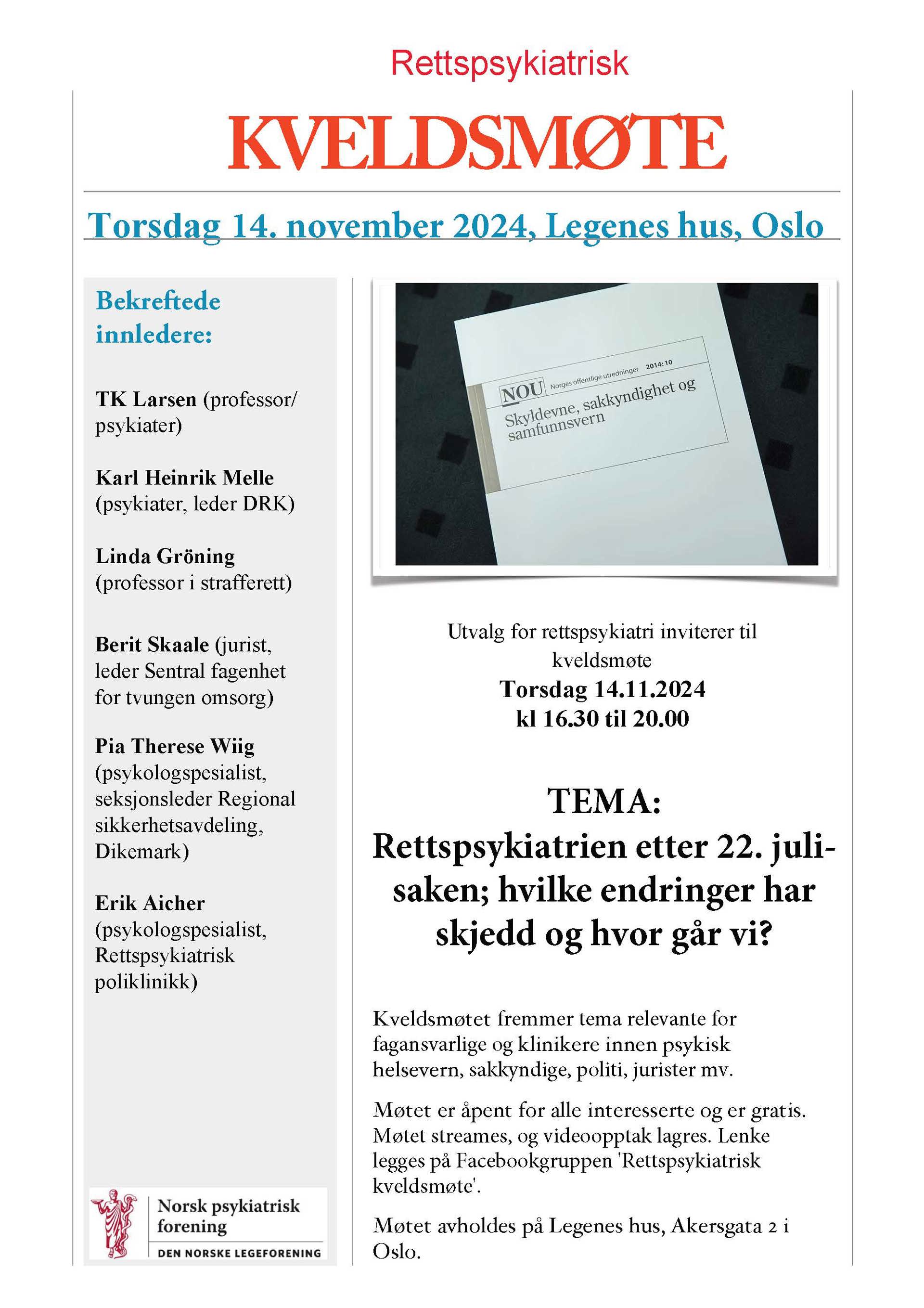 Invitasjon til møte med tekst og bilde av en rapport.