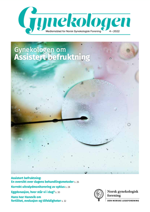 Forsiden av Gynekologen sitt medlemsblad