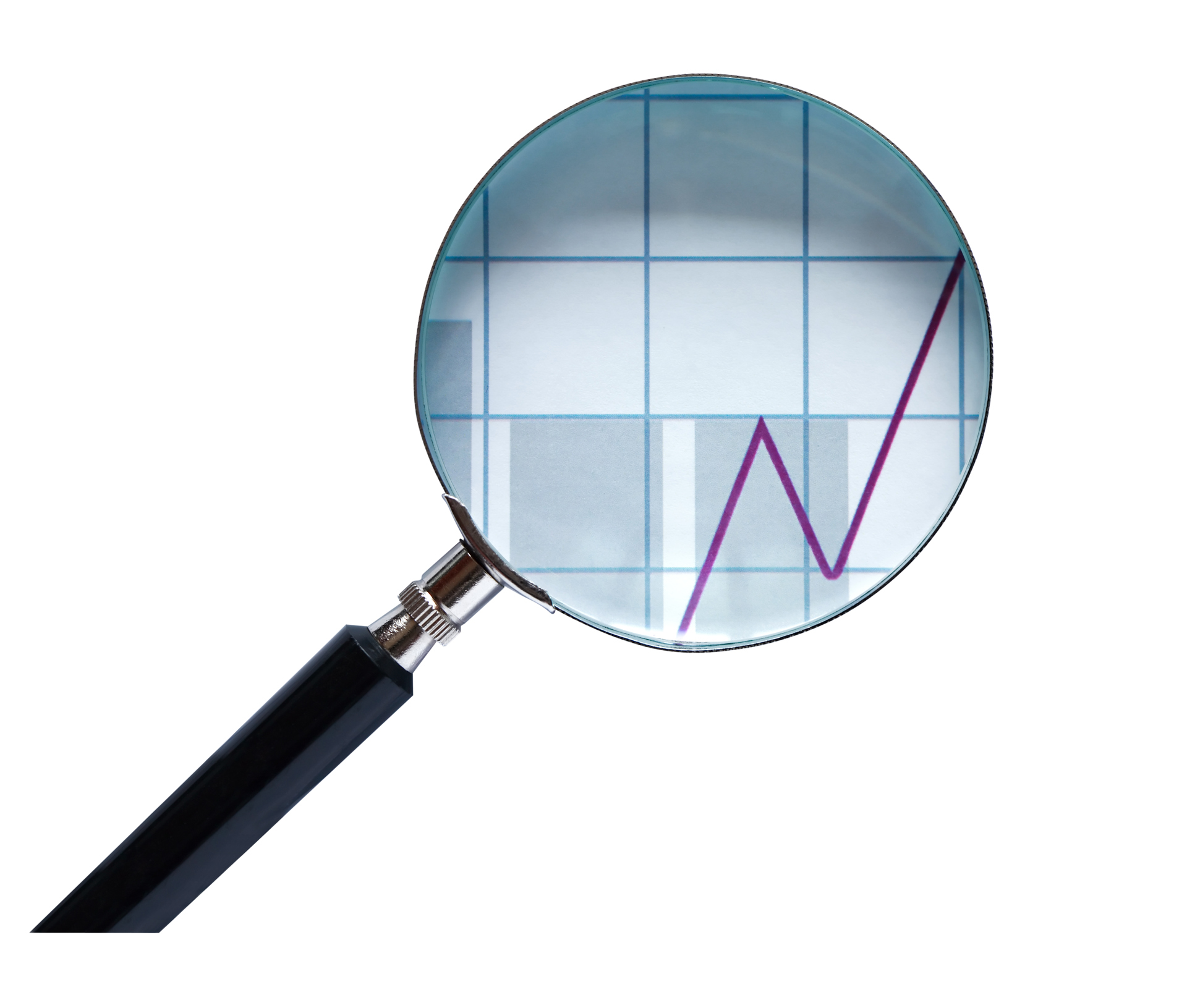 Forstørrelsesglass på graf