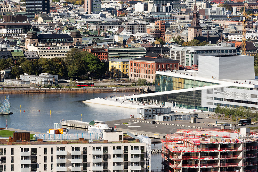 Oslo med Operaen sett fra luften. Illustrasjonsfoto: Colourbox.com