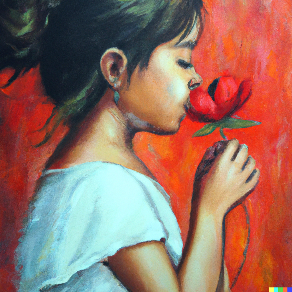 girl flower dalle