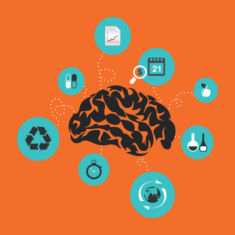 Illustrasjon av en hjerne i arbeid. Bilde fra colourbox.com