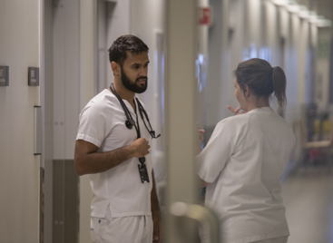 A-hus leger i korridor FOTO: Ahus/Thomas Barstad Eckhoff